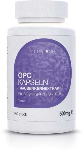 OPC Traubenkernextrakt-Kapseln, vegan, 180 Stück à 500mg
